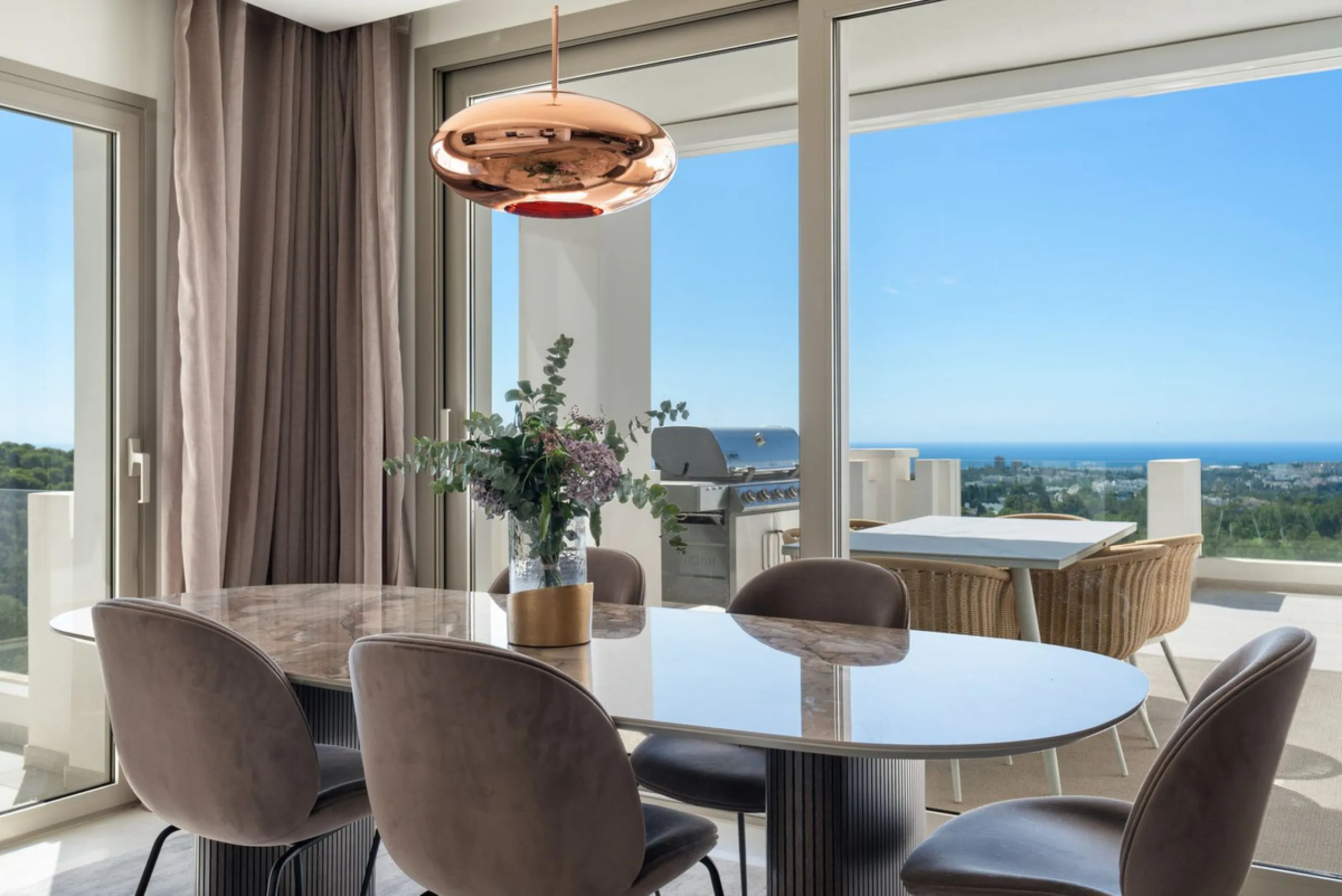 This stunning 2-bedroom, 2-bathroom penthouse is located in the newly built luxury complex, Nine Lions Residences. Set within an exclusive gated community, the apartment offers breathtaking panoramic views of the Mediterranean Sea. Designed for modern com