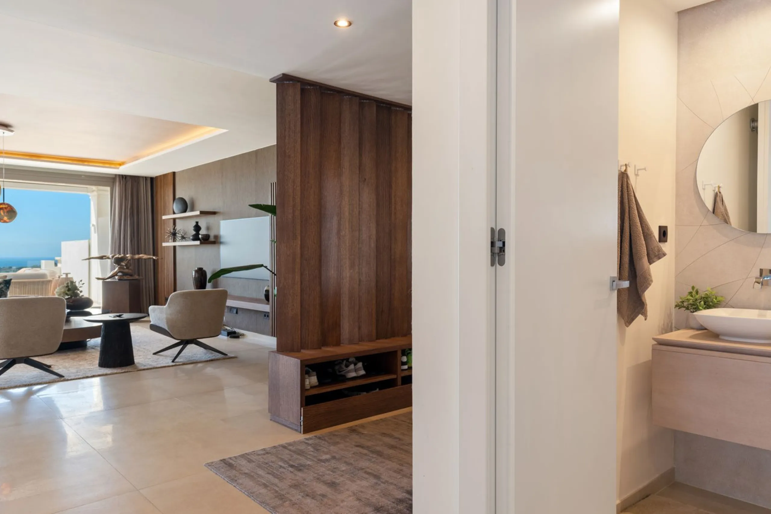 This stunning 2-bedroom, 2-bathroom penthouse is located in the newly built luxury complex, Nine Lions Residences. Set within an exclusive gated community, the apartment offers breathtaking panoramic views of the Mediterranean Sea. Designed for modern com