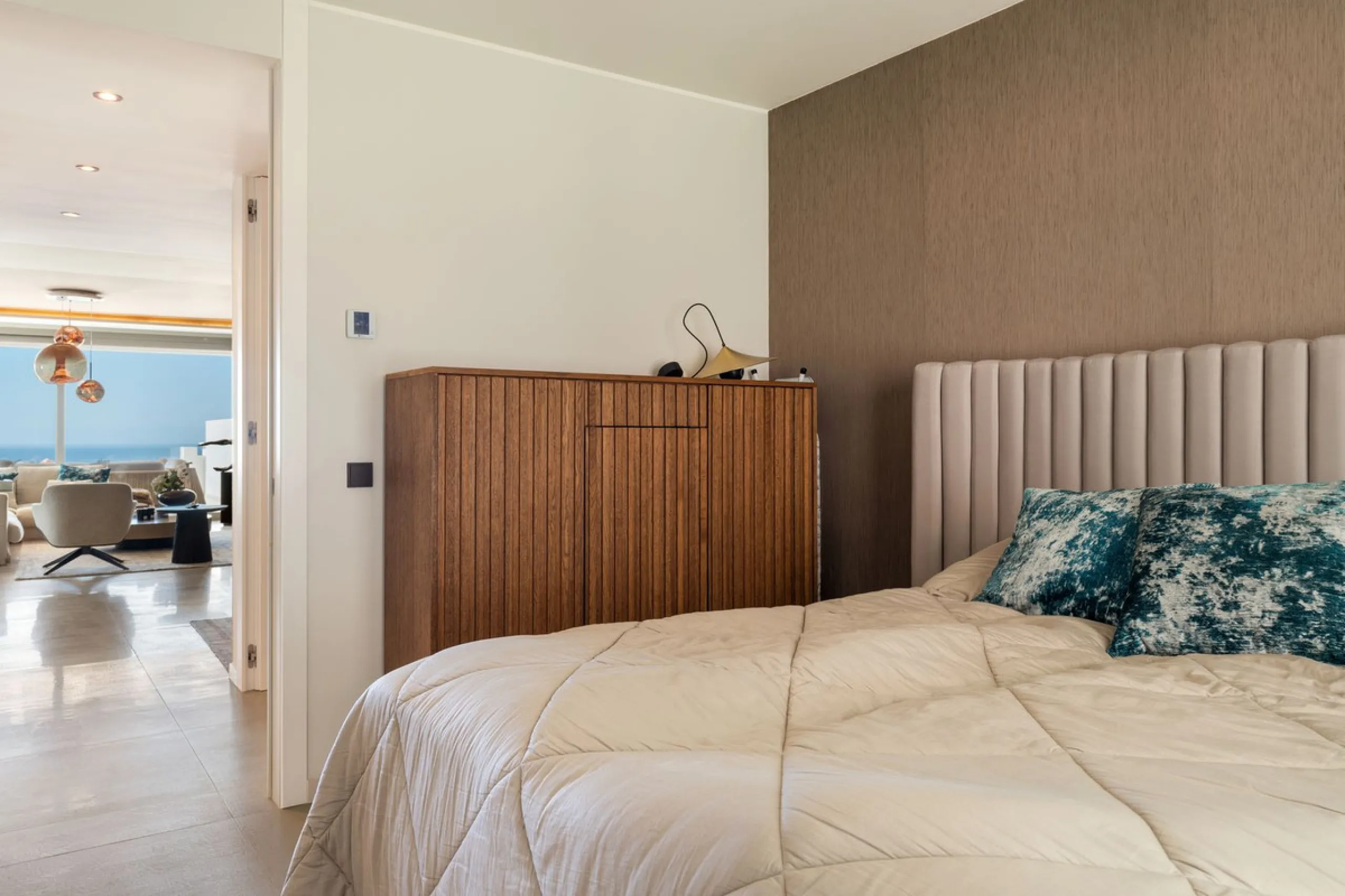 This stunning 2-bedroom, 2-bathroom penthouse is located in the newly built luxury complex, Nine Lions Residences. Set within an exclusive gated community, the apartment offers breathtaking panoramic views of the Mediterranean Sea. Designed for modern com