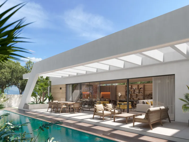 Villa Gardenias is a brand new luxury villa in Nueva Andalucia, just minutes from Puerto Banus and Marbella's beaches. Set on an 800m² plot with 465m² of living space, this modern home combines elegant design with exceptional comfort. The villa offers ope