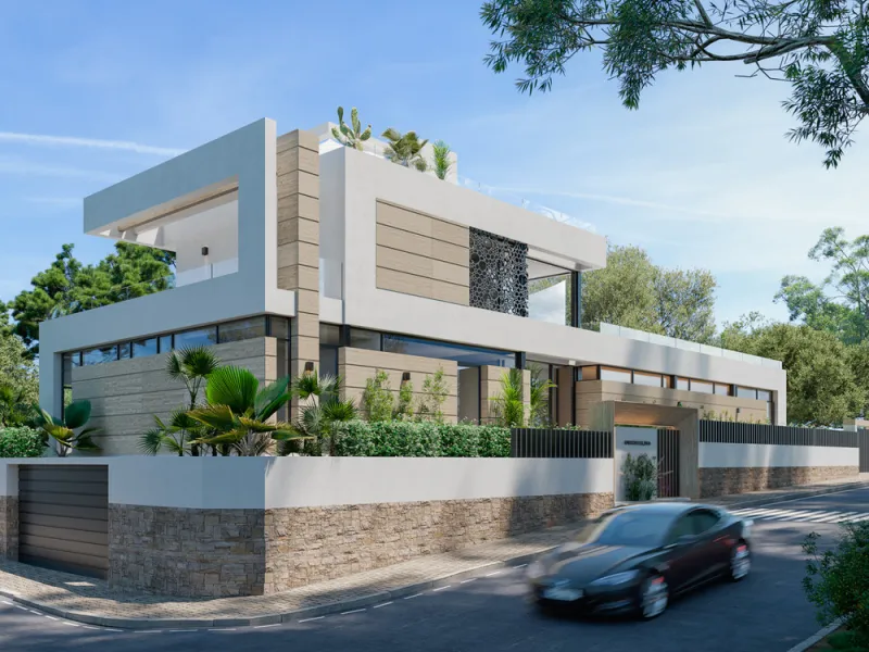 Villa Gardenias is a brand new luxury villa in Nueva Andalucia, just minutes from Puerto Banus and Marbella's beaches. Set on an 800m² plot with 465m² of living space, this modern home combines elegant design with exceptional comfort. The villa offers ope