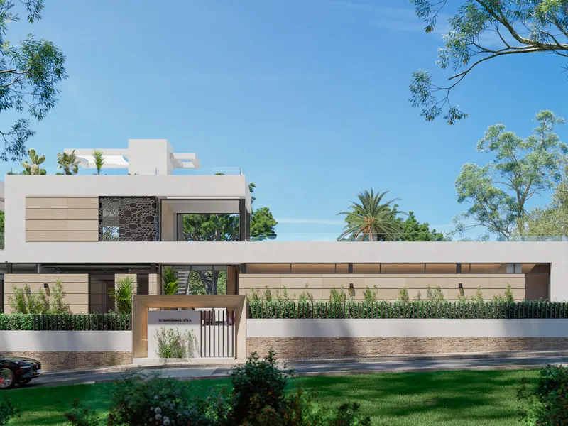 Villa Gardenias is a brand new luxury villa in Nueva Andalucia, just minutes from Puerto Banus and Marbella's beaches. Set on an 800m² plot with 465m² of living space, this modern home combines elegant design with exceptional comfort. The villa offers ope