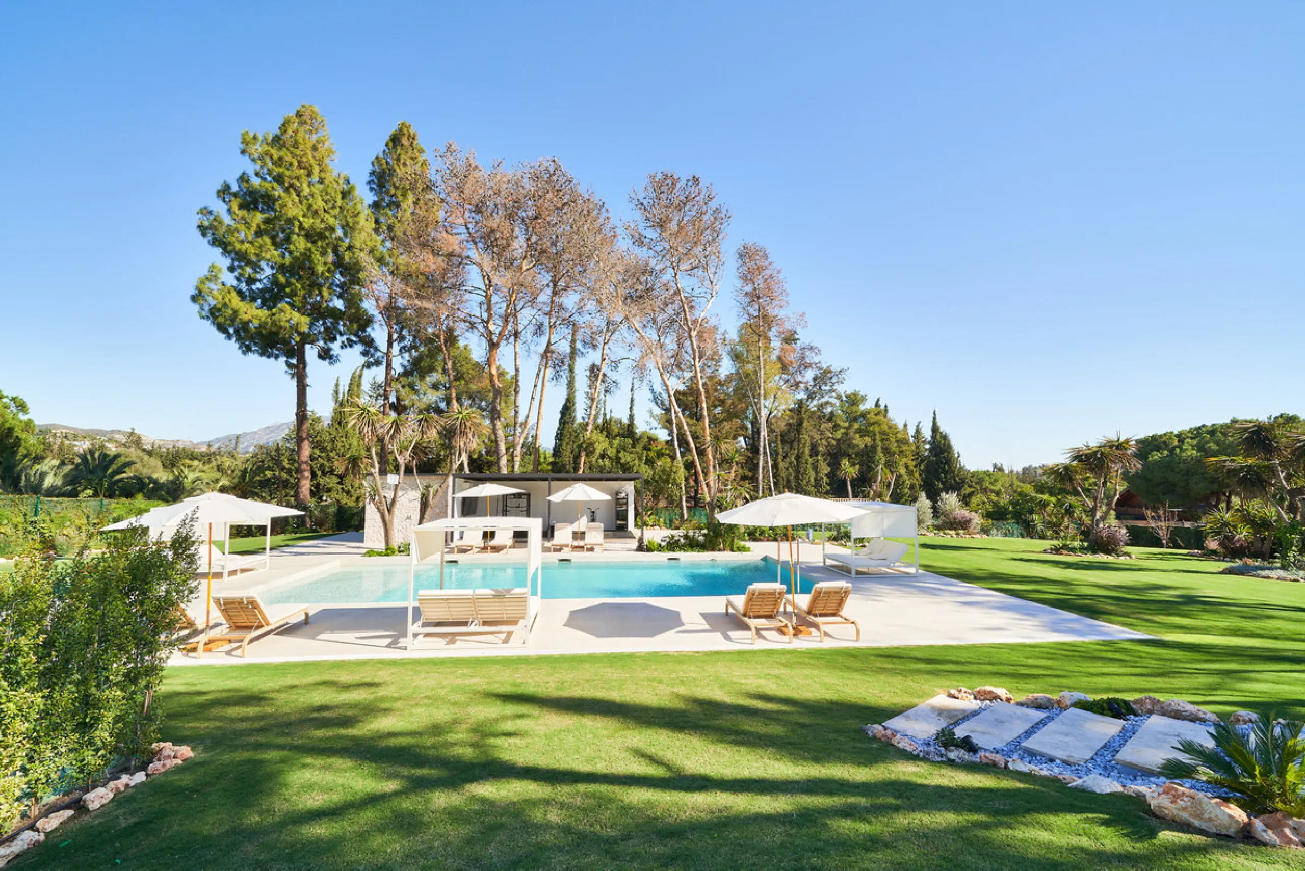 Villa Audrey | Luxury Modern Villa with Private Pool, Tennis Court & Guest Apartment.