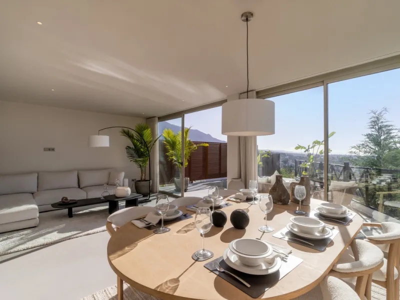 This exquisite 3-bedroom ground-floor apartment in Nueva Andalucía, Marbella, epitomizes modern luxury and comfort. Recently renovated to the highest standards, the property features an open-plan living and dining area, perfectly designed for seamless ent