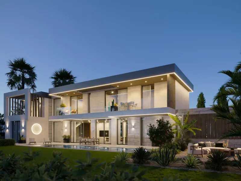 Designed for those who value space, privacy, and understated elegance, this exceptional villa sits on a private plot of 1,041.19 m² in one of the most desirable enclaves of the New Golden Mile.