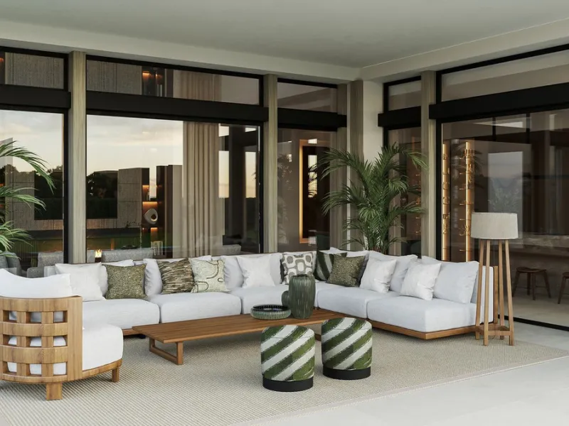 Impressive villa located in the prestigious area of ​​The Golden Mile, Costa del Sol. This luxury property, with a constructed area of ​​618 m² on a plot of 1,100 m², combines modern design with spacious and functional spaces, offering an exclusive lifest