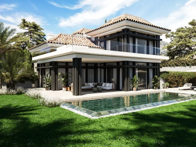 House - Detached Villa в продаже в Marbella, Málaga. В доме 4 спален и 6 ванных комнат. Площадь дома 618 м². Площадь участка 1100 м²
