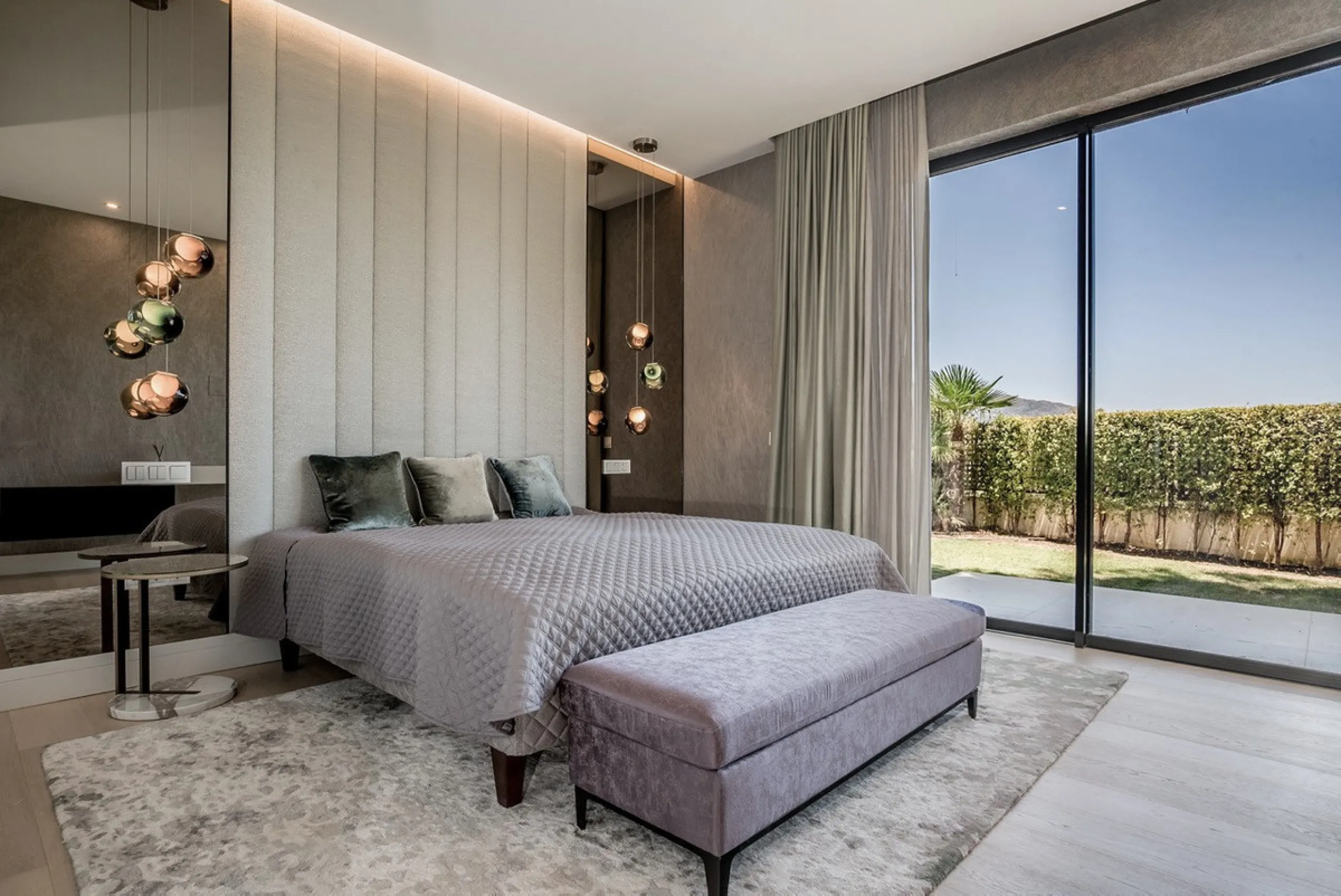 This exceptional villa is nestled within an exclusive gated community in Marbella's prestigious Golden Mile. Set on a generous south-facing plot, the property is bathed in natural sunlight and enjoys breathtaking panoramic sea views from both floors, crea