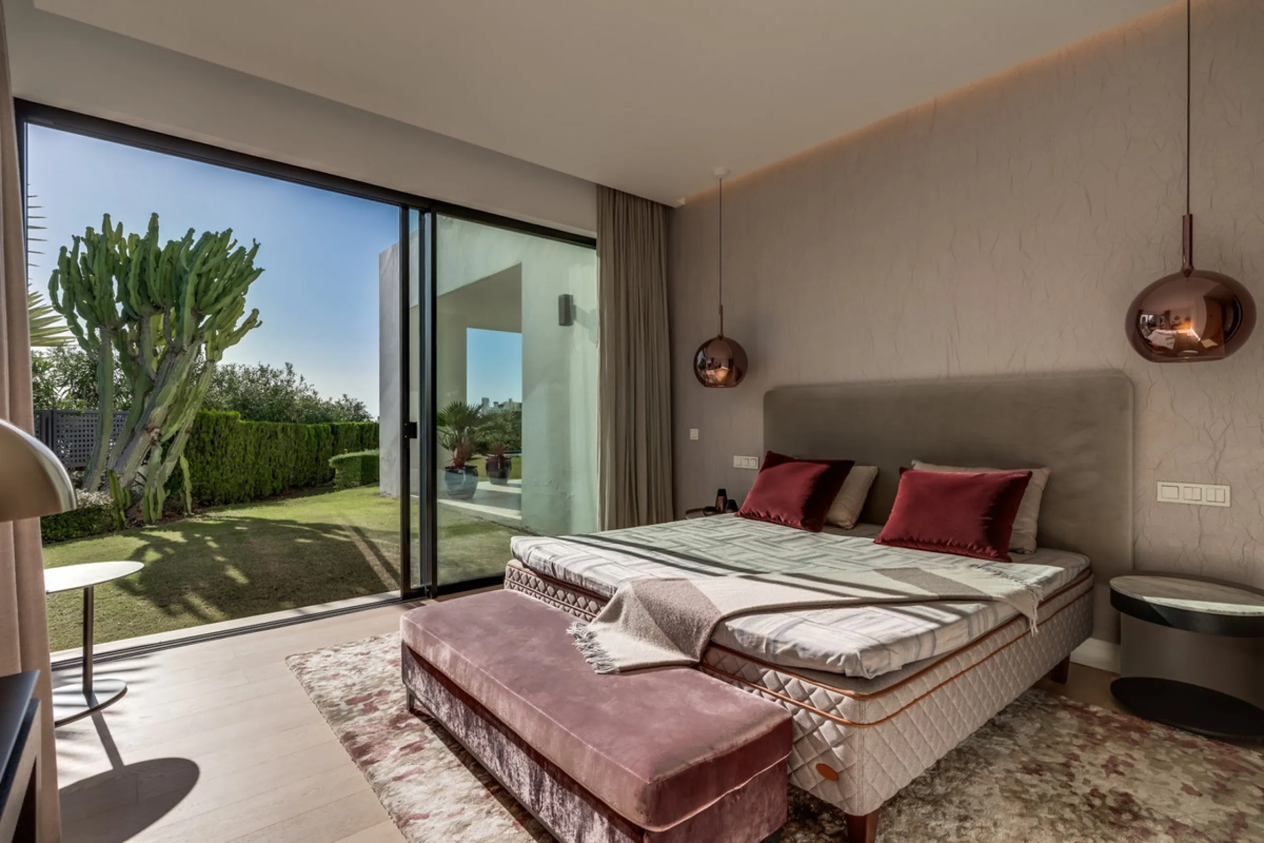 This exceptional villa is nestled within an exclusive gated community in Marbella's prestigious Golden Mile. Set on a generous south-facing plot, the property is bathed in natural sunlight and enjoys breathtaking panoramic sea views from both floors, crea