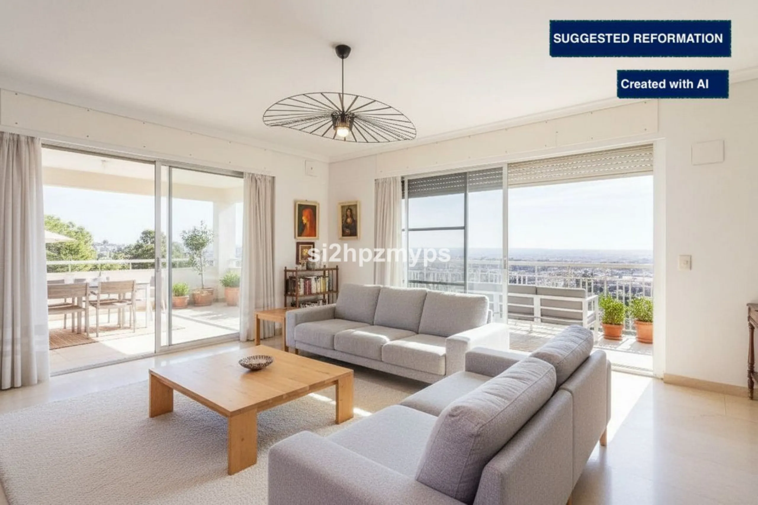 Large villa with private pool in a sunny location overlooking Nerja! Welcome to this large villa of 300 sqm which houses, in addition to the main house, a separate studio and a guest apartment. The main house consists of four bedrooms, three bathrooms and