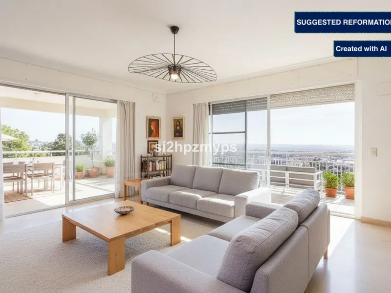 Large villa with private pool in a sunny location overlooking Nerja! Welcome to this large villa of 300 sqm which houses, in addition to the main house, a separate studio and a guest apartment. The main house consists of four bedrooms, three bathrooms and
