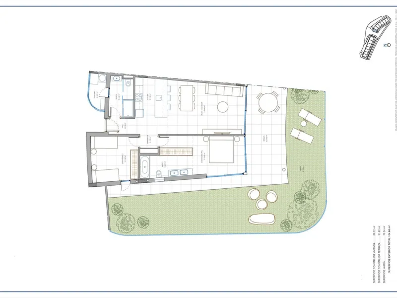 This stunning 2-bedroom ground floor apartment offers an exceptional living experience with 89 m² of constructed interior space, a 32 m² terrace, and a 73 m² private garden. Built with meticulous attention to detail, the apartment blends modern design wit