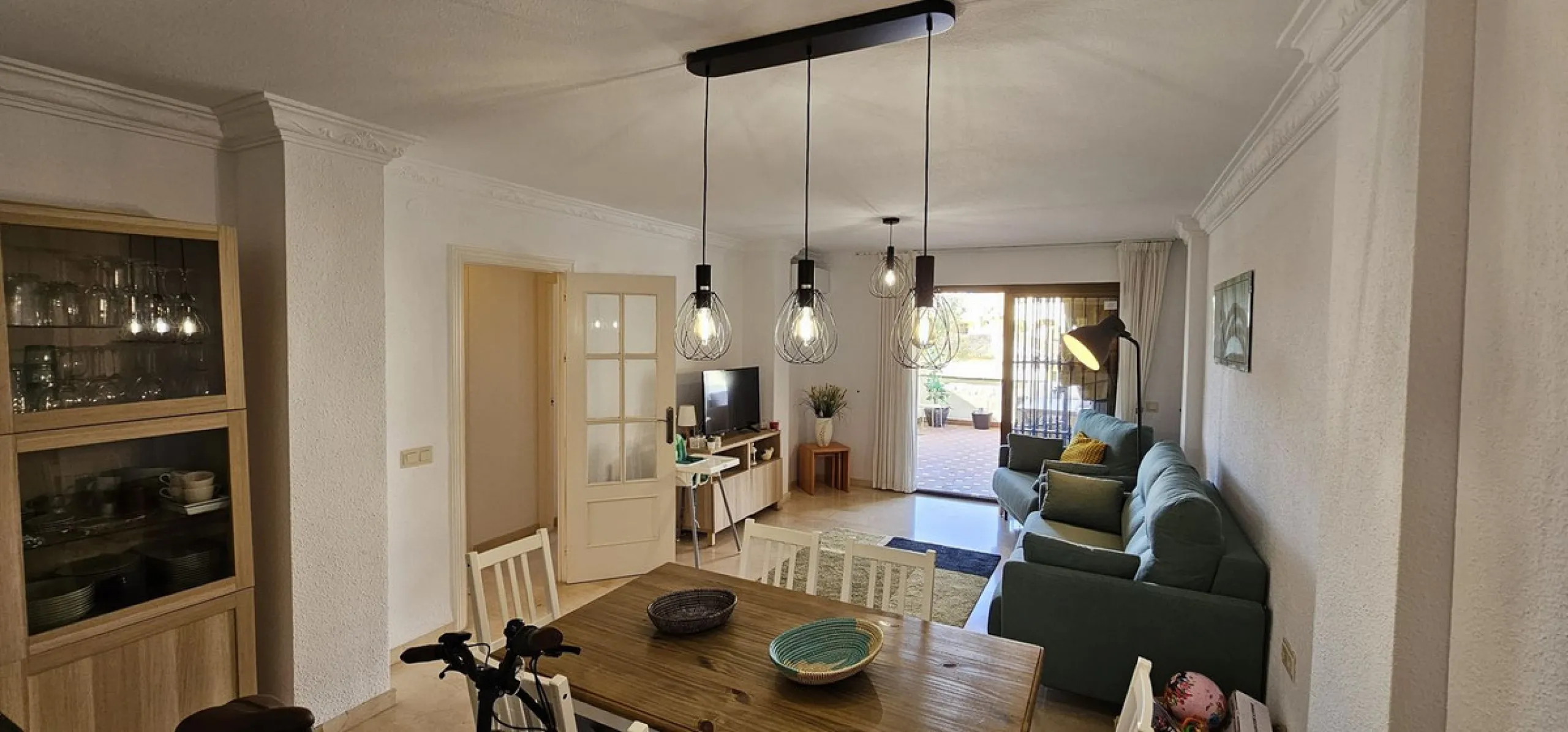It is located in a beautiful residential area close to everything. The property has very well maintained gardens and a communal swimming pool. The beach, restaurants, supermarkets… All amenities are within walking distance.