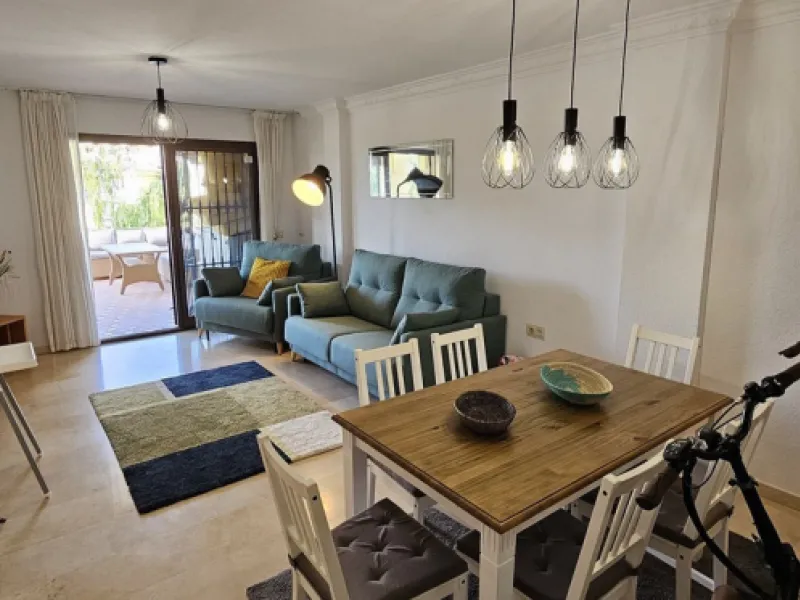 It is located in a beautiful residential area close to everything. The property has very well maintained gardens and a communal swimming pool. The beach, restaurants, supermarkets… All amenities are within walking distance.