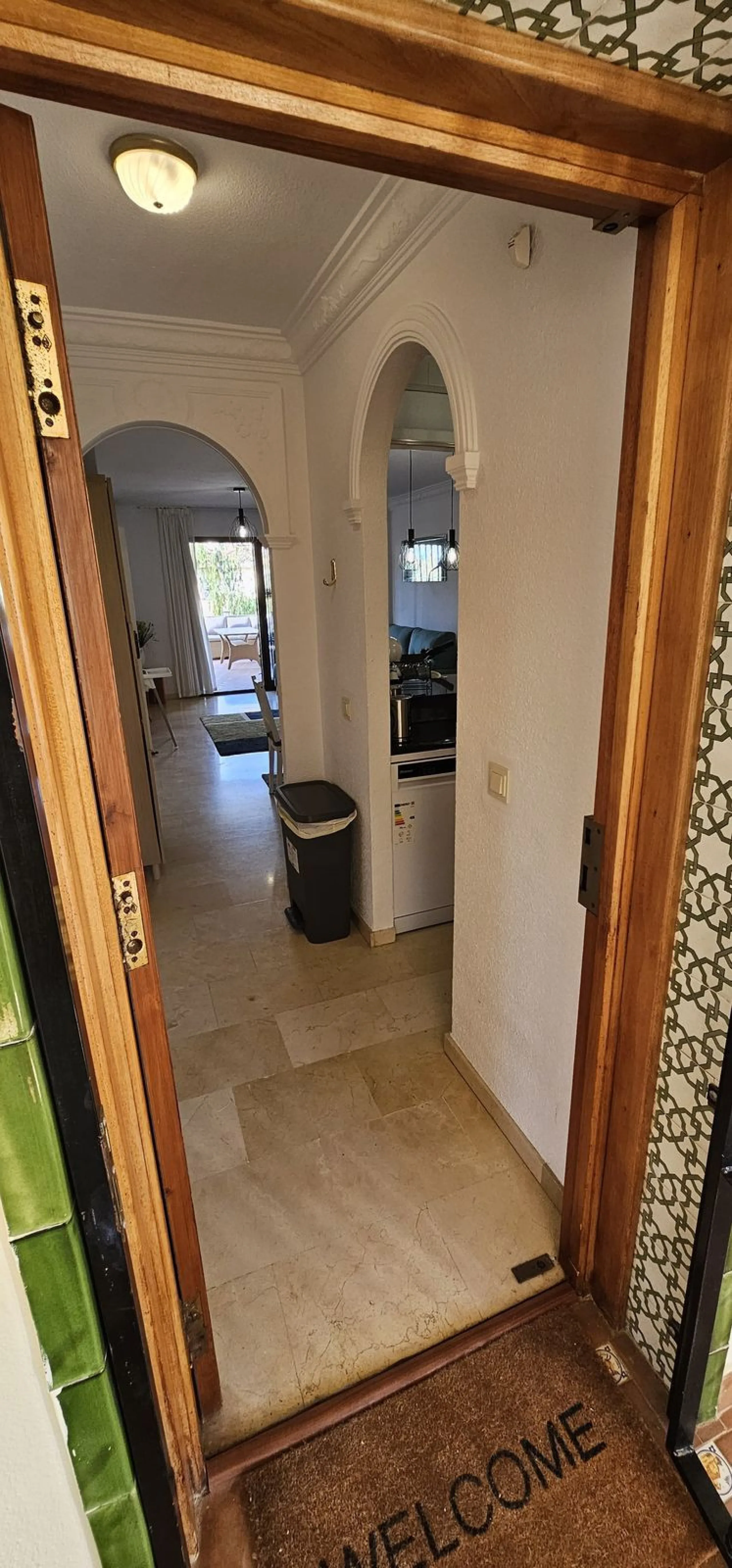 It is located in a beautiful residential area close to everything. The property has very well maintained gardens and a communal swimming pool. The beach, restaurants, supermarkets… All amenities are within walking distance.