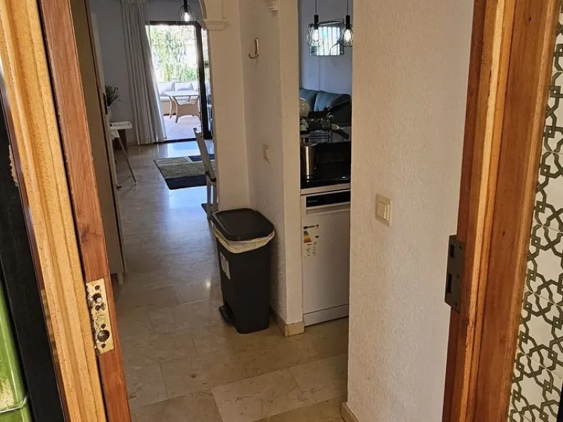It is located in a beautiful residential area close to everything. The property has very well maintained gardens and a communal swimming pool. The beach, restaurants, supermarkets… All amenities are within walking distance.