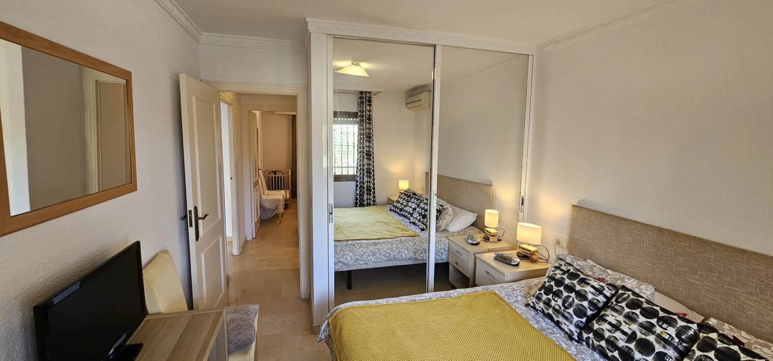 It is located in a beautiful residential area close to everything. The property has very well maintained gardens and a communal swimming pool. The beach, restaurants, supermarkets… All amenities are within walking distance.