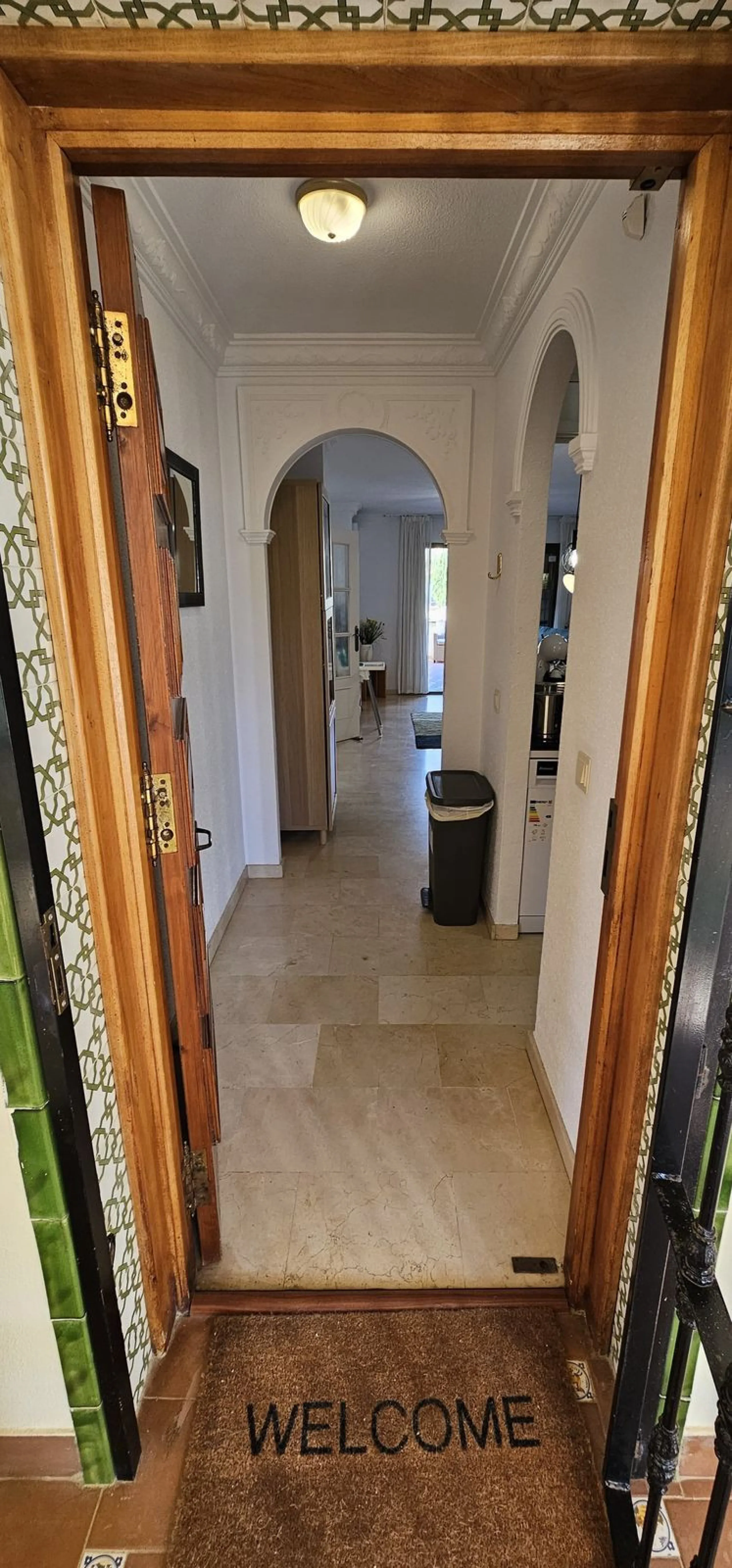 It is located in a beautiful residential area close to everything. The property has very well maintained gardens and a communal swimming pool. The beach, restaurants, supermarkets… All amenities are within walking distance.