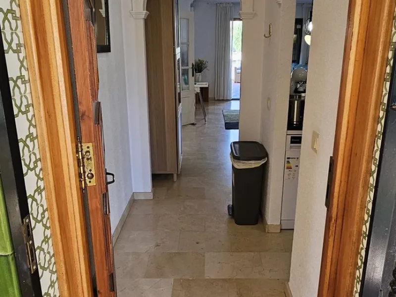 It is located in a beautiful residential area close to everything. The property has very well maintained gardens and a communal swimming pool. The beach, restaurants, supermarkets… All amenities are within walking distance.