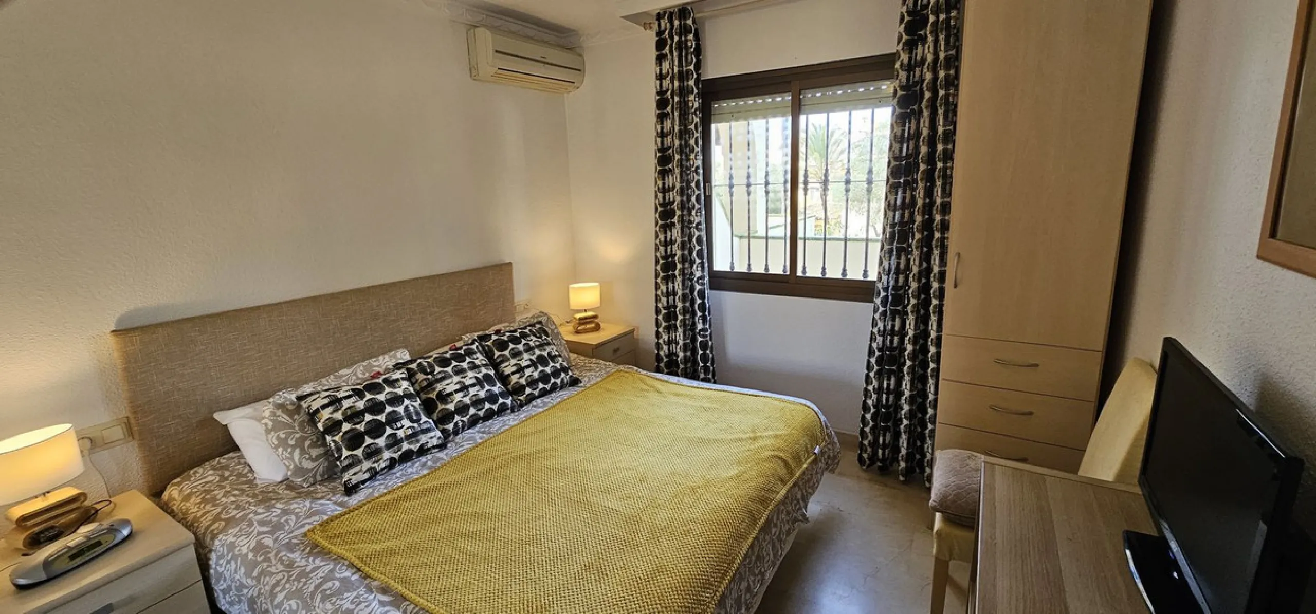 It is located in a beautiful residential area close to everything. The property has very well maintained gardens and a communal swimming pool. The beach, restaurants, supermarkets… All amenities are within walking distance.