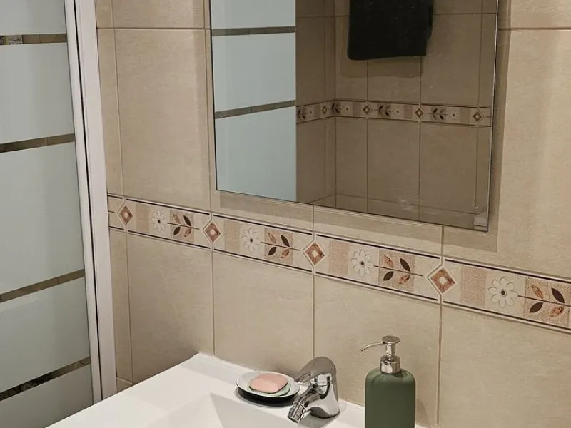 It is located in a beautiful residential area close to everything. The property has very well maintained gardens and a communal swimming pool. The beach, restaurants, supermarkets… All amenities are within walking distance.
