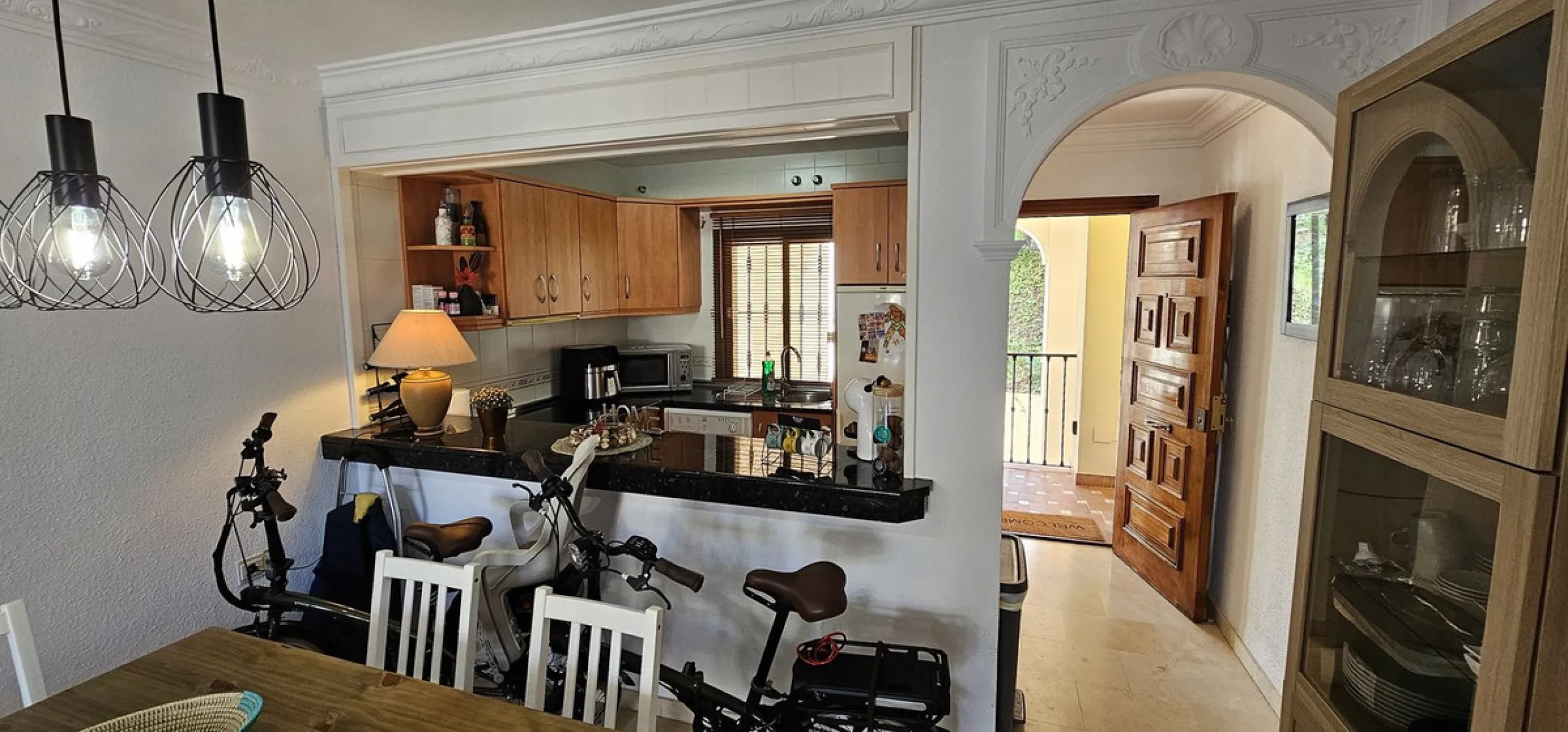 It is located in a beautiful residential area close to everything. The property has very well maintained gardens and a communal swimming pool. The beach, restaurants, supermarkets… All amenities are within walking distance.