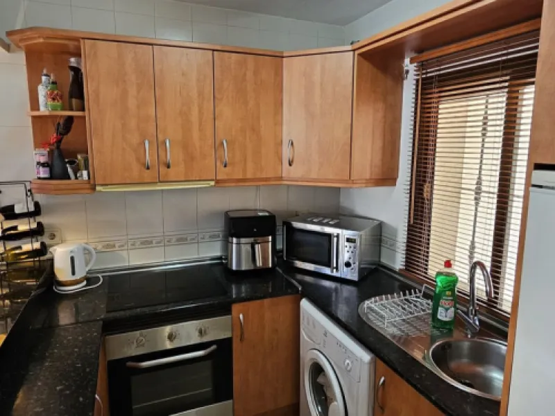 It is located in a beautiful residential area close to everything. The property has very well maintained gardens and a communal swimming pool. The beach, restaurants, supermarkets… All amenities are within walking distance.
