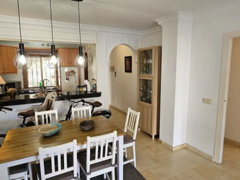 It is located in a beautiful residential area close to everything. The property has very well maintained gardens and a communal swimming pool. The beach, restaurants, supermarkets… All amenities are within walking distance.