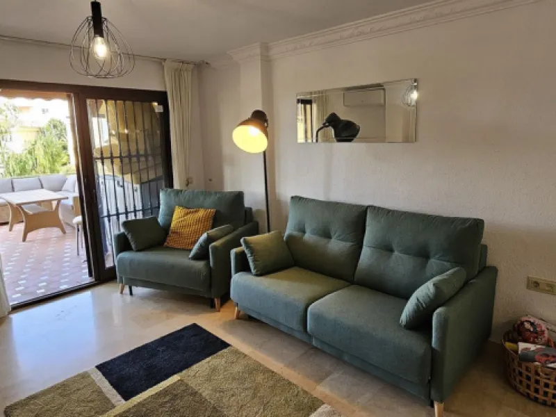It is located in a beautiful residential area close to everything. The property has very well maintained gardens and a communal swimming pool. The beach, restaurants, supermarkets… All amenities are within walking distance.