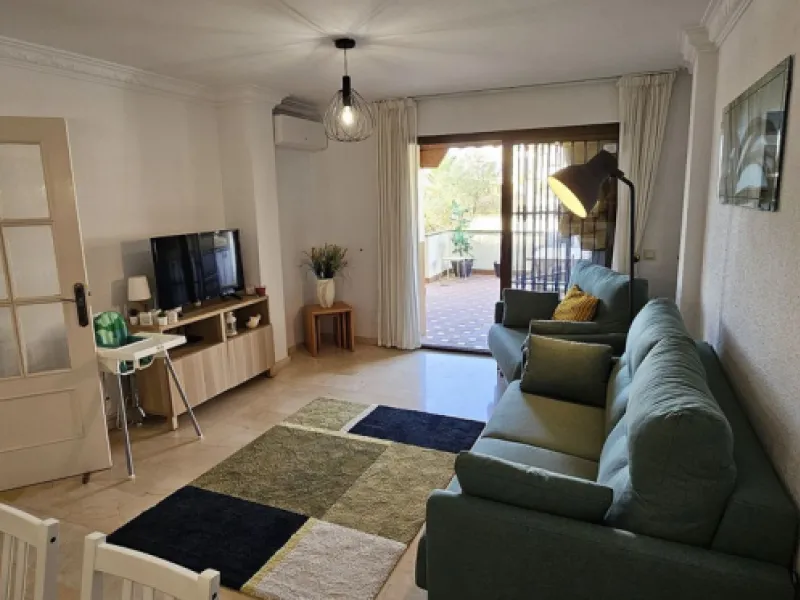 It is located in a beautiful residential area close to everything. The property has very well maintained gardens and a communal swimming pool. The beach, restaurants, supermarkets… All amenities are within walking distance.