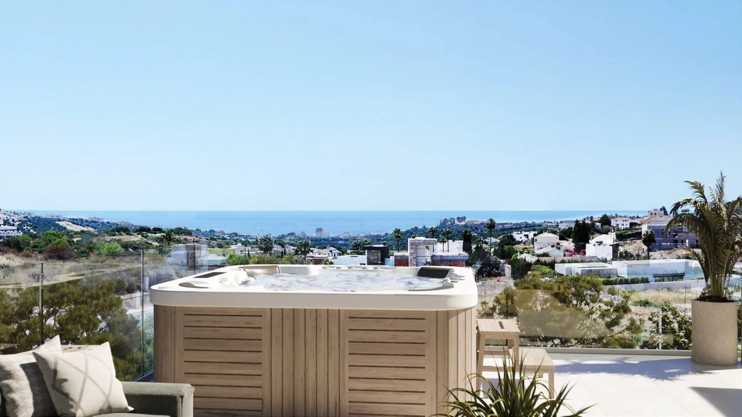 This project has already obtained a license, and construction is set to begin immediately. This exclusive luxury villa, located in the prestigious enclave of Valle Romano in Estepona, embodies the essence of modern design and sophistication in a privilege
