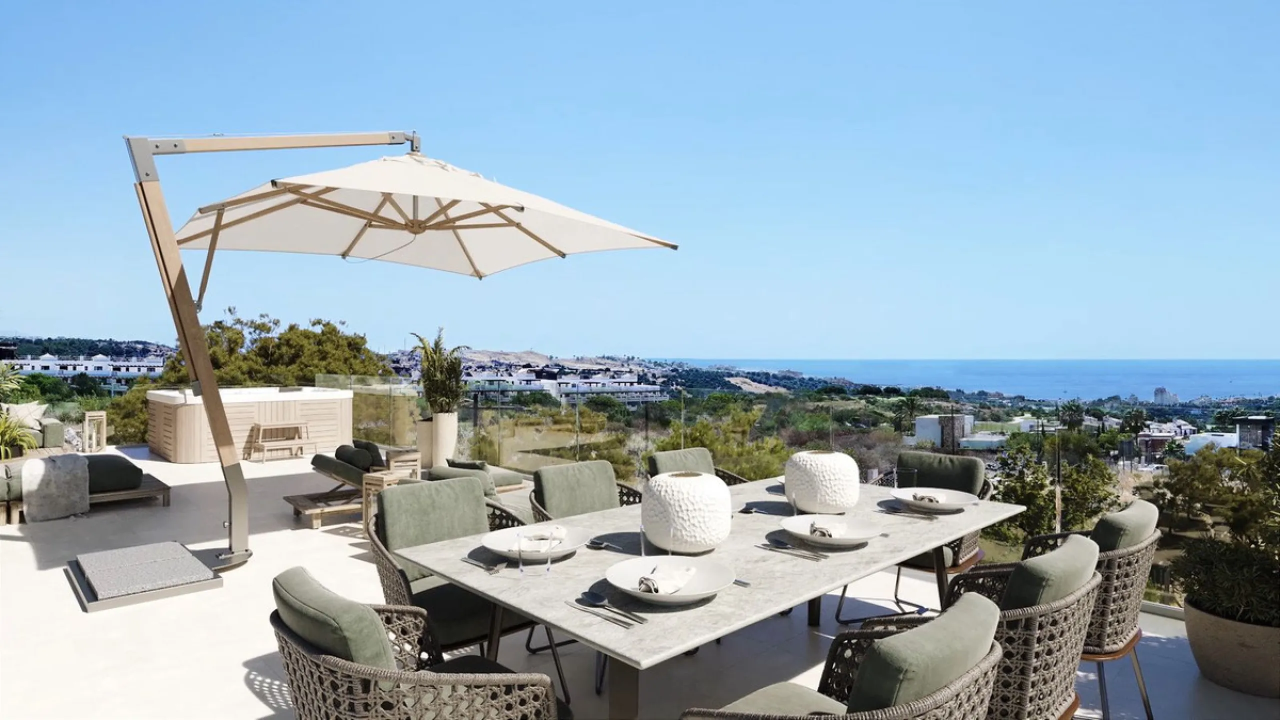 This project has already obtained a license, and construction is set to begin immediately. This exclusive luxury villa, located in the prestigious enclave of Valle Romano in Estepona, embodies the essence of modern design and sophistication in a privilege