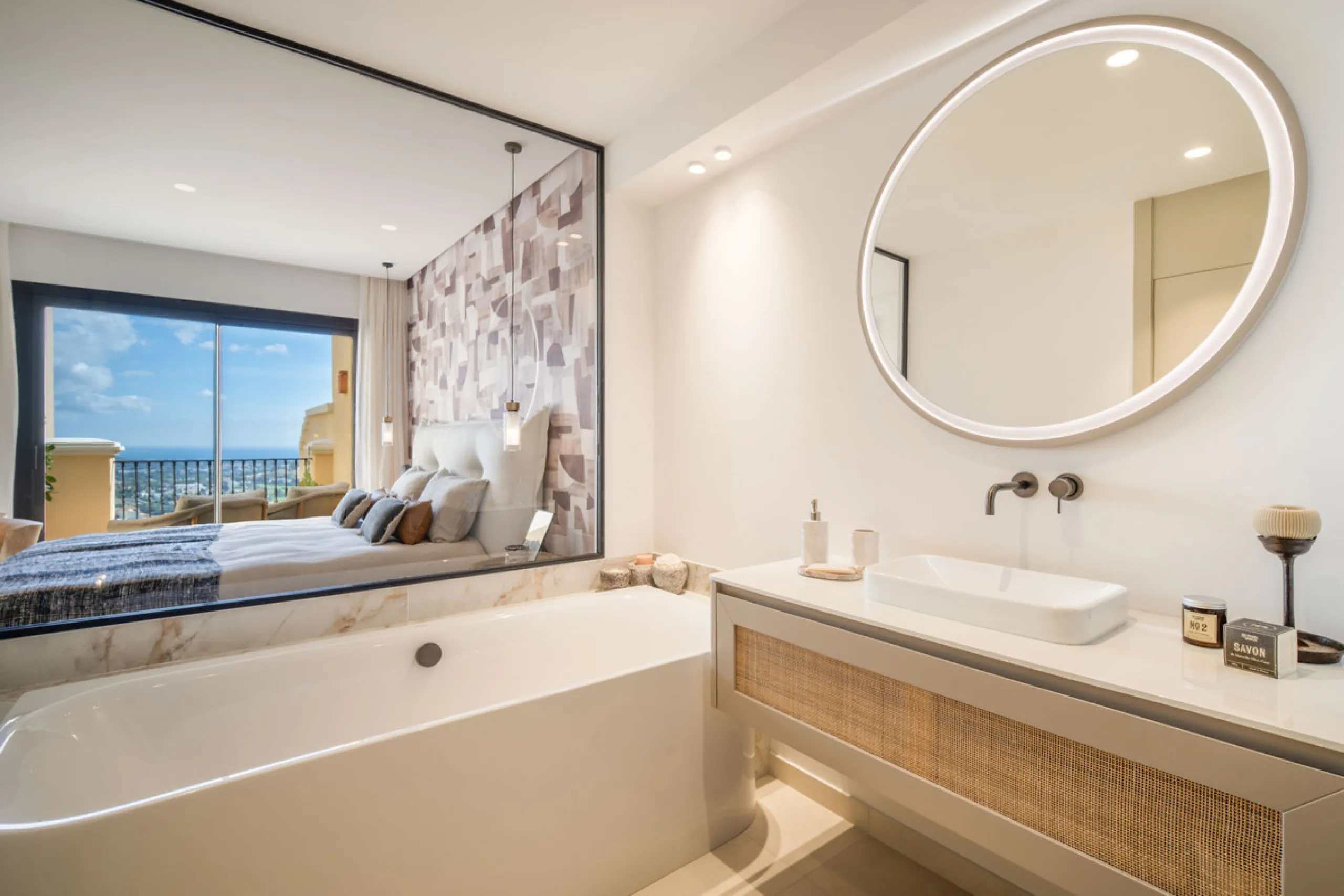 Discover the epitome of luxury living with this exceptional penthouse in Buenavista, La Quinta, perfectly situated to enjoy panoramic views of the sea, mountains and surrounding golf greens. This prime residence features terraces designed for all-season u