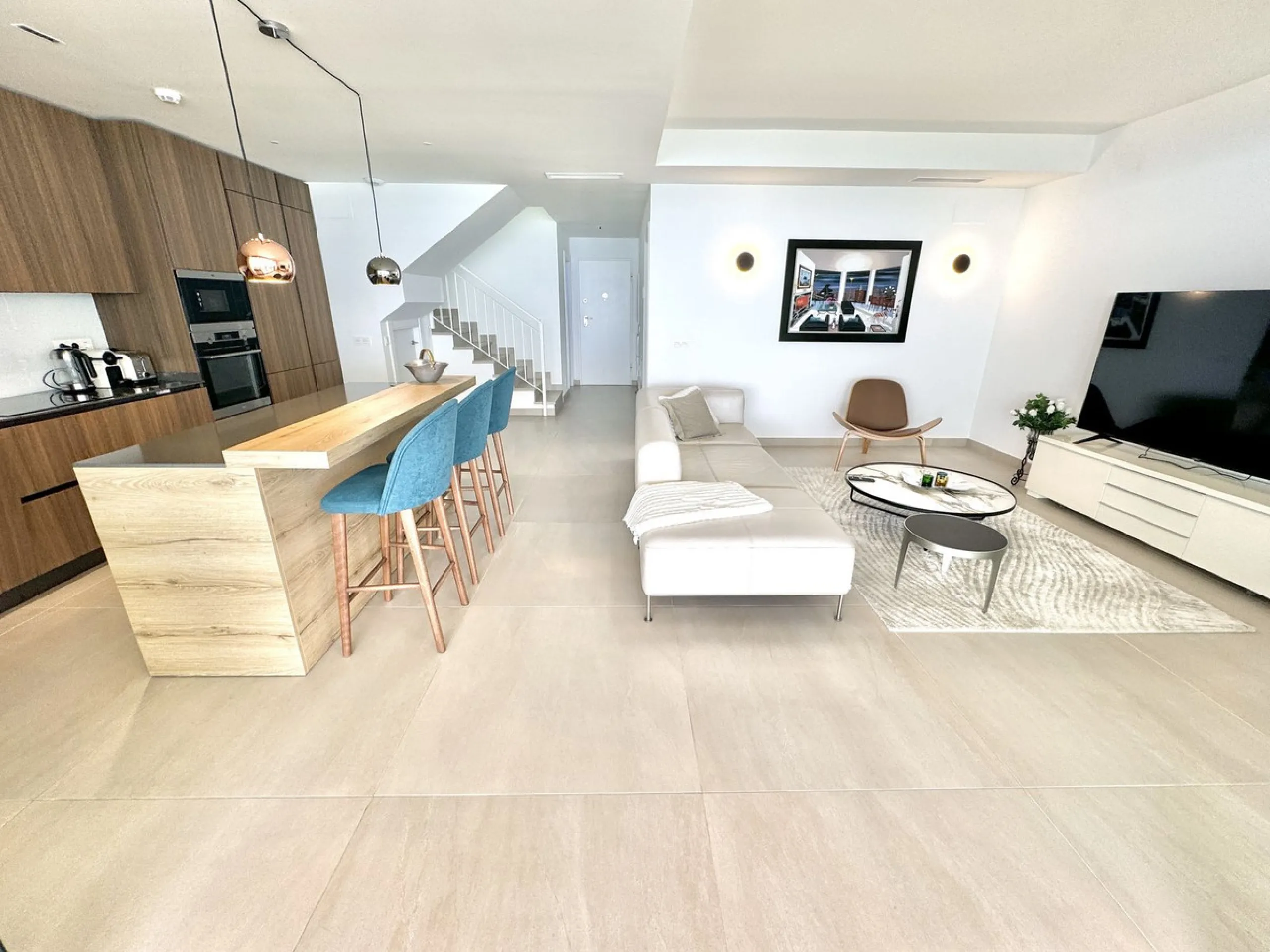 REDUCED - Stunning 2 bed duplex Penthouse only 100m to beach, shops & restaurants, with breathtaking 180º Mediterranean sea views. Set in exclusive El Higueron luxury Sports / Spa community with own beach Club.