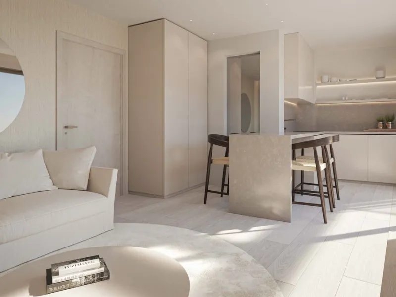 Presenting an extraordinary new construction on the beachfront of Estepona, this south-facing masterpiece epitomizes luxury and elegance. Bathed in natural light throughout the day, this 1 bedroom 1 bathroom apartment offers sweeping, unobstructed views o
