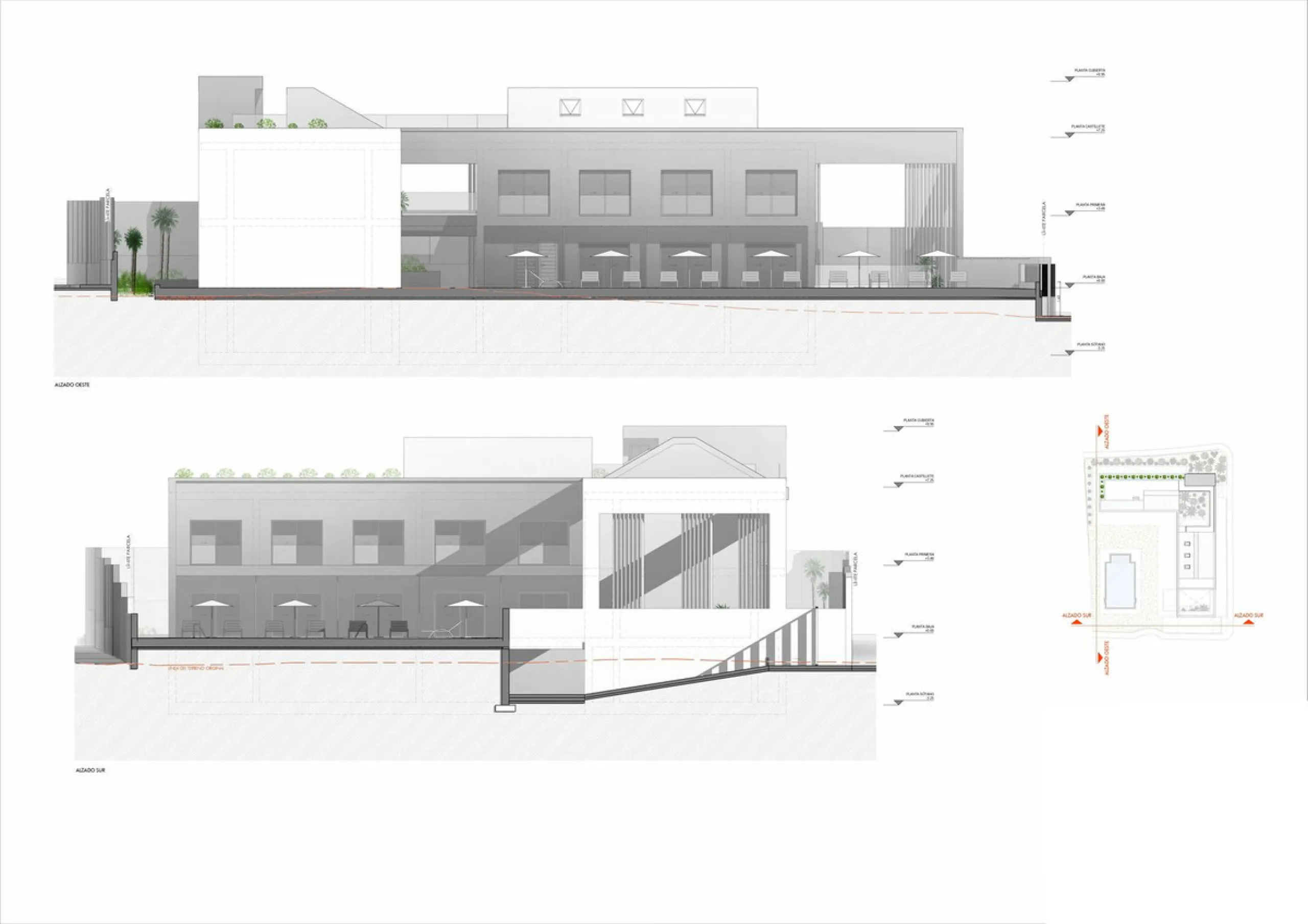 A unique project for an exclusive apartment hotel in Estepona, located on a 1,633 m² plot. It is possible to construct an apartment hotel with an area of 1.197,57 m², featuring 2 floors, 18 apartments, a restaurant, a swimming pool, and a basement. The lo