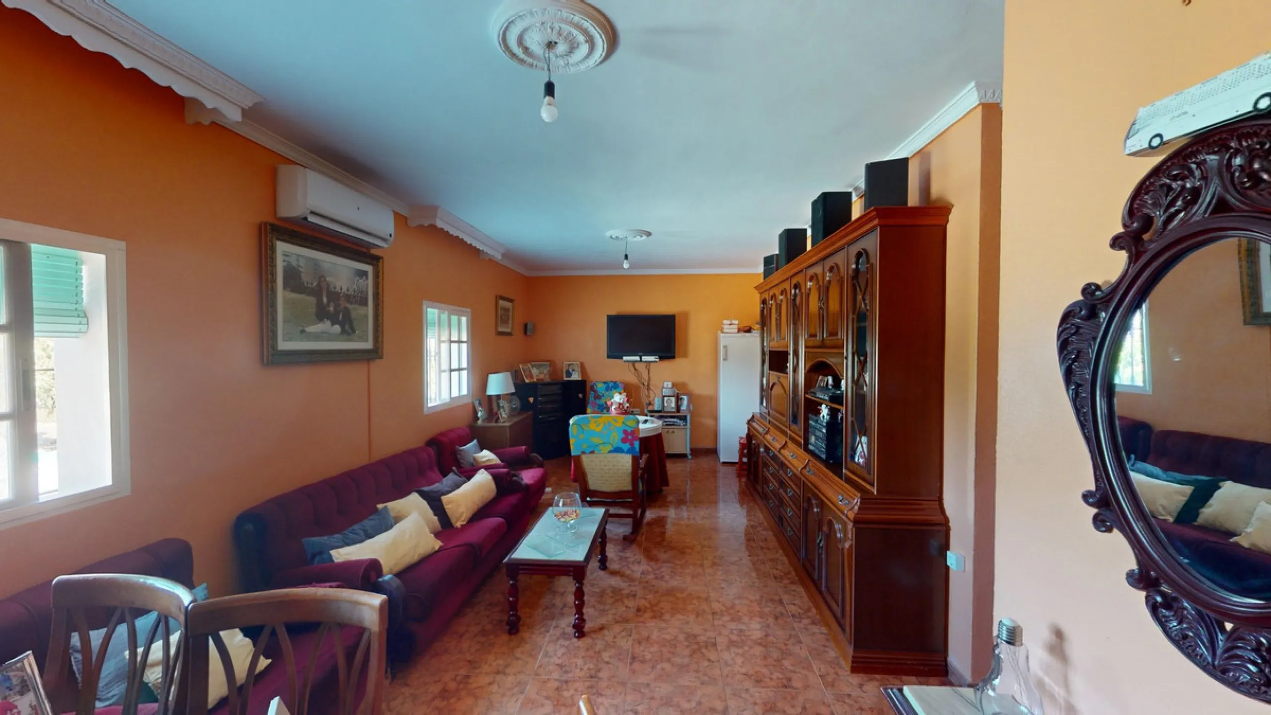 This charming finca is situated in a serene and peaceful location, offering picturesque views of the surrounding landscape. The expansive property boasts 280 magnificent mango trees, 90 stately avocado trees, and several blooming citrus trees, creating a 