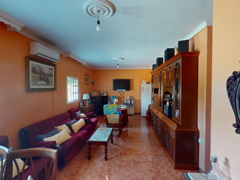 This charming finca is situated in a serene and peaceful location, offering picturesque views of the surrounding landscape. The expansive property boasts 280 magnificent mango trees, 90 stately avocado trees, and several blooming citrus trees, creating a 