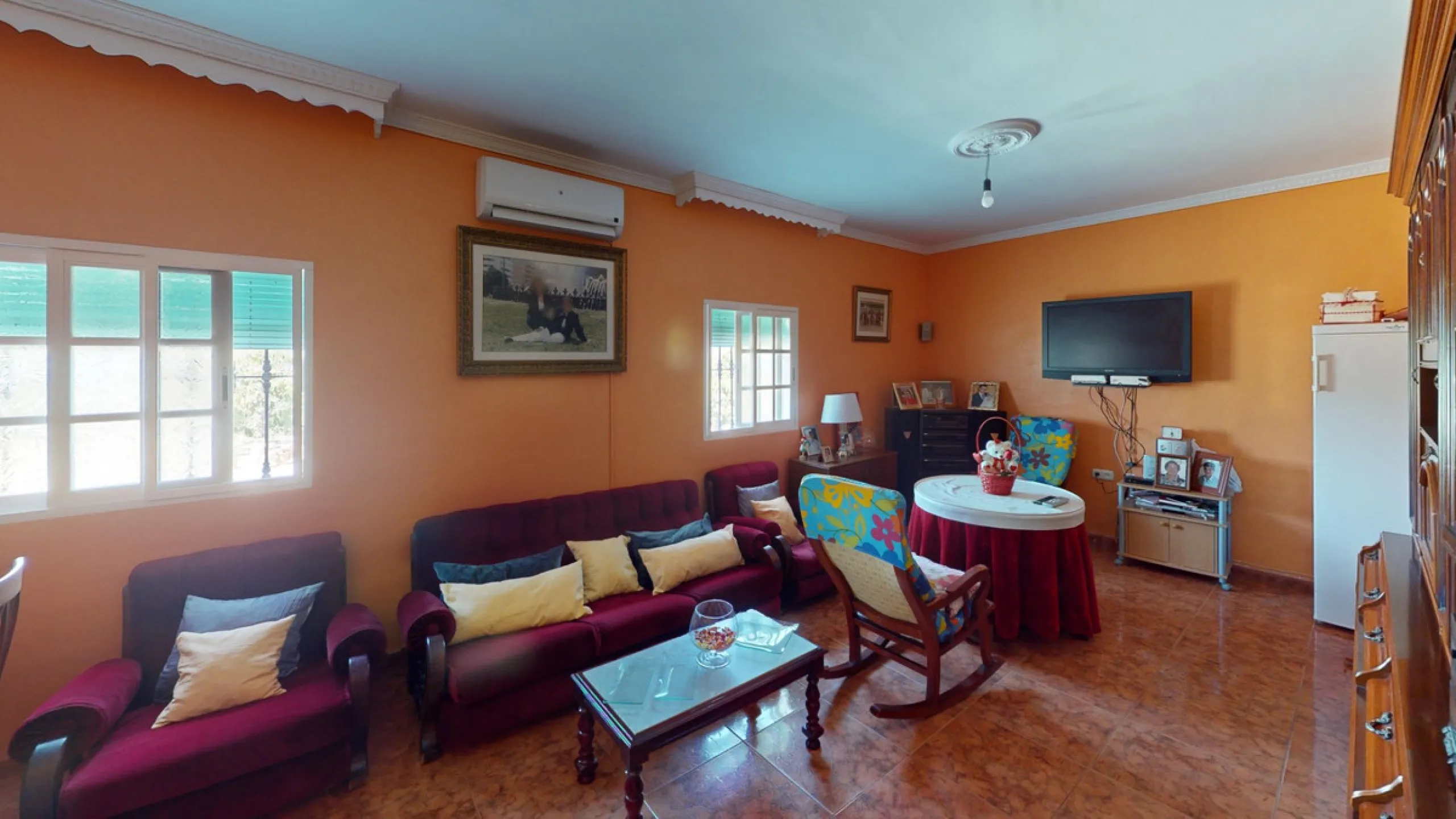 This charming finca is situated in a serene and peaceful location, offering picturesque views of the surrounding landscape. The expansive property boasts 280 magnificent mango trees, 90 stately avocado trees, and several blooming citrus trees, creating a 