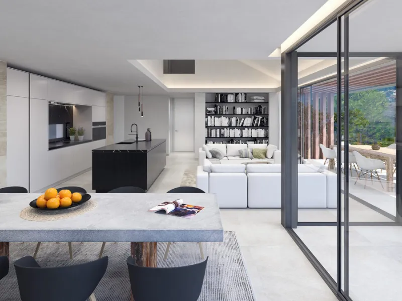 Located in the prestigious gated community of Pinares Hills in Pinares de San Antón, Villa Arce is a striking example of modern architecture meeting Mediterranean tranquility. Set on a generous 915 m² plot and offering 533 m² of total built space, this br