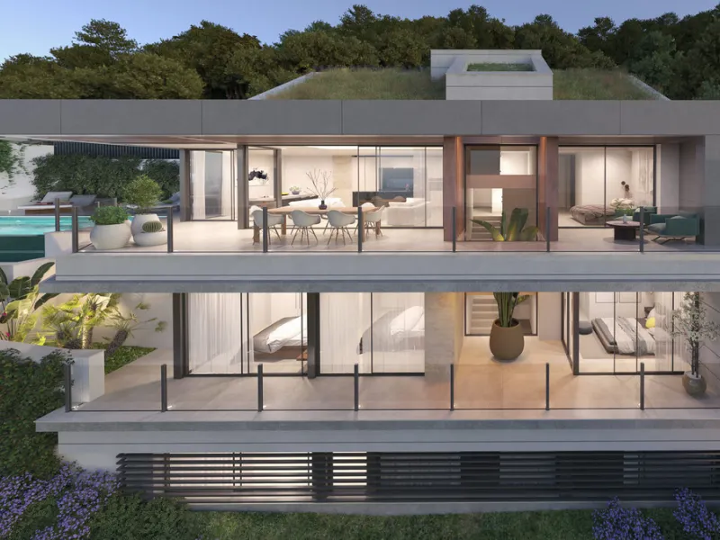 Located in the prestigious gated community of Pinares Hills in Pinares de San Antón, Villa Arce is a striking example of modern architecture meeting Mediterranean tranquility. Set on a generous 915 m² plot and offering 533 m² of total built space, this br