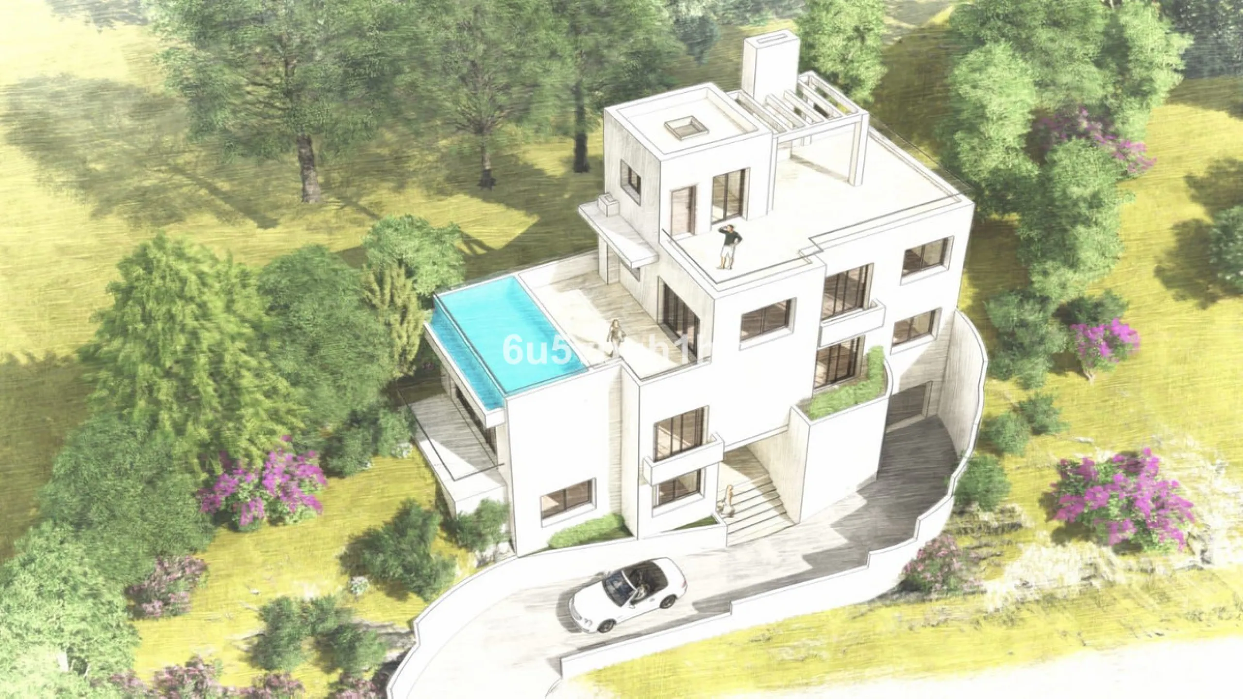 This is a very rare opportunity to purchase an elevated plot with golf, mountain and sea views located within the peaceful urbanisation of Puerto del Almendro. This contemporary villa project has been designed by renowned Marbella architect Cesar de Leyva