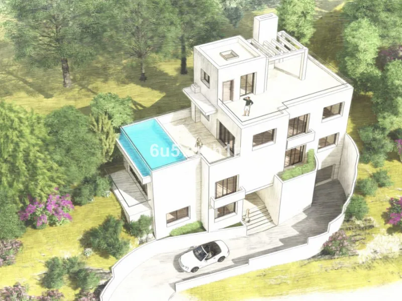 This is a very rare opportunity to purchase an elevated plot with golf, mountain and sea views located within the peaceful urbanisation of Puerto del Almendro. This contemporary villa project has been designed by renowned Marbella architect Cesar de Leyva