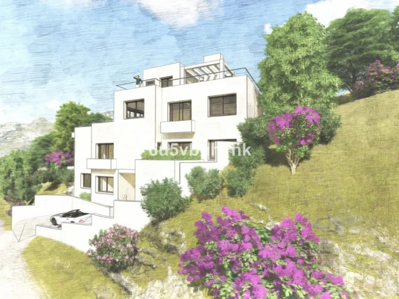 This is a very rare opportunity to purchase an elevated plot with golf, mountain and sea views located within the peaceful urbanisation of Puerto del Almendro. This contemporary villa project has been designed by renowned Marbella architect Cesar de Leyva