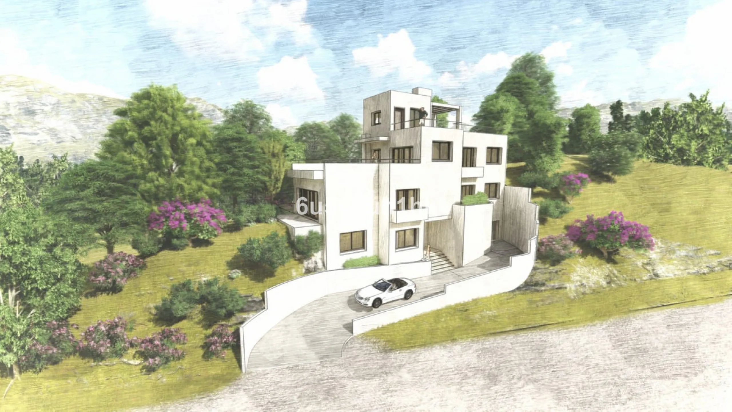 This is a very rare opportunity to purchase an elevated plot with golf, mountain and sea views located within the peaceful urbanisation of Puerto del Almendro. This contemporary villa project has been designed by renowned Marbella architect Cesar de Leyva