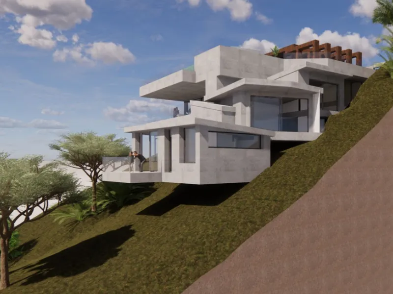 Seize this exceptional opportunity to create your dream home in the prestigious neighborhood of El Rosario, Marbella. This 1,574 m² plot comes with approved planning permission for a luxurious 473 m² villa, making it an ideal investment for those looking 