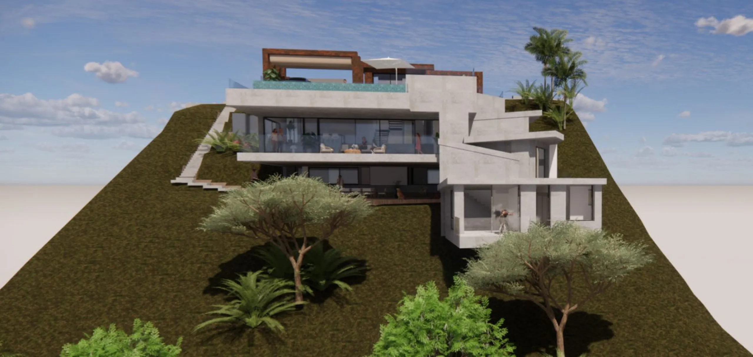 Seize this exceptional opportunity to create your dream home in the prestigious neighborhood of El Rosario, Marbella. This 1,574 m² plot comes with approved planning permission for a luxurious 473 m² villa, making it an ideal investment for those looking 