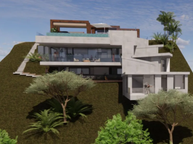 Seize this exceptional opportunity to create your dream home in the prestigious neighborhood of El Rosario, Marbella. This 1,574 m² plot comes with approved planning permission for a luxurious 473 m² villa, making it an ideal investment for those looking 