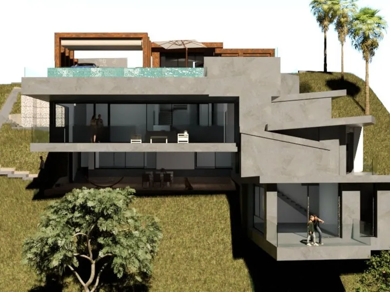 Seize this exceptional opportunity to create your dream home in the prestigious neighborhood of El Rosario, Marbella. This 1,574 m² plot comes with approved planning permission for a luxurious 473 m² villa, making it an ideal investment for those looking 