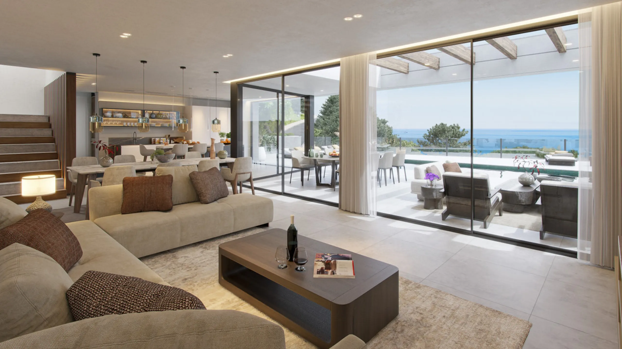 Villa Olivo is the first of its kind in the exclusive gated enclave of Pinares Hills, located within the sought-after neighbourhood of Pinares de San Antón, just north of Málaga City Centre. This striking contemporary villa boasts 616 m² of total built sp
